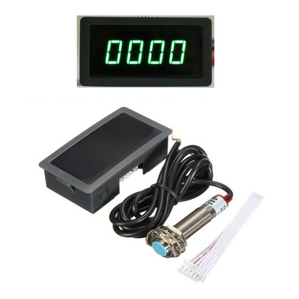 Azul Sensor de interruptor de proximidad de pasillo NPN 4 LED Rojo//Azul Digital Tac/ómetro RPM Medidor de velocidad