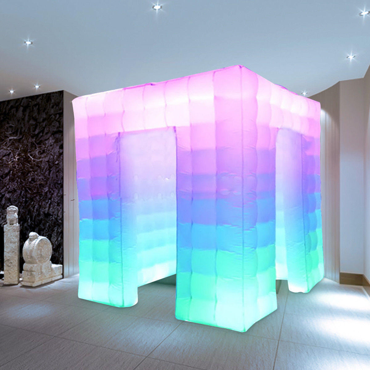 7.8ft Inflatable Lighting Wall For Photo Booth with LED Lights /& Internal Blower