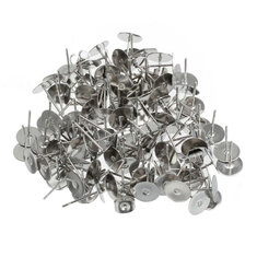100 Pcs Flat Pad Ear Nuts Clutches Earring Posts Studs