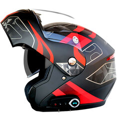 Hombres a Prueba de Viento Casco de Moto de Doble Cara Lente Doble Flip Up Cascos de Motocicleta antiniebla Mountain Road Casco de Motocross Moto Casquillo de Seguridad