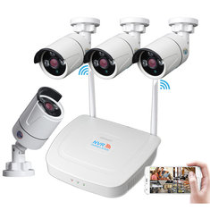 Kit sistema di sorveglianza CCTV wireless 4CH WIFI 1080P Kit di videosorveglianza per sistemi di sicurezza IP NVR fotografica