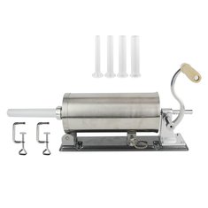 Máquina de embutido de carne hecha en casa con relleno de salchicha 6L horizontal de acero inoxidable 304 con tubo
