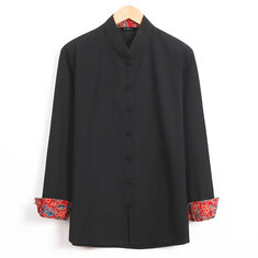 Koszule męskie z długimi rękawami i stójką