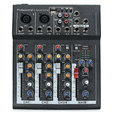 48V Professional 4-Channel Live Studio Áudio Som USB Mixer Mixing Console