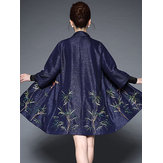 Plus Tamanho Elegante Mulheres Bordadas Cardigans