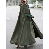 Женское Повседневный с капюшоном Loose Cape Jacket Coats Cloak
