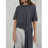 Plus Dames T-shirts met onregelmatige zoom