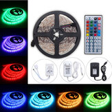 Kit Complet de 5M 60W RGB SMD5050 Étanche 300 LED Bande de Lumière + Télécommande de 44 Touches 12V 2A Adaptateur d'Alimentation