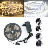 5M SMD 2835 300 LED LED Branco Branco/Quente Luz de Correia Flexível + Fonte de Alimentação + Conector CC 12V