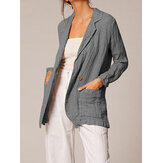 Women Casual Slim Solid Suit Blazer Jacket Coats