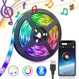 5V USB Power Música Bluetooth remoto APP LED Strip Light 5050 RGB TV Backlight Decoração