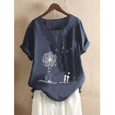 T-shirt manica corta stampa fiori