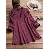 Scollo a V con bottone laterale a quadri vintage Camicia