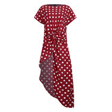 Original
Polka Dot Crew Cuello Blusa causal alta baja