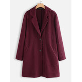 Jacquard Solid Color Lapel Long Sleeve Jacket