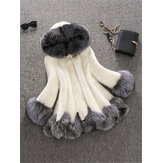 S-4XL damesjassen met capuchon en imitatiebont