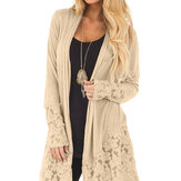 Damen Strickjacke Langarm Pullover Spitze Mantel