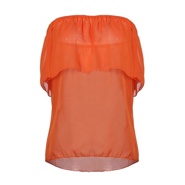 Off The Shoulder Ruffle Chiffon Tops For Women