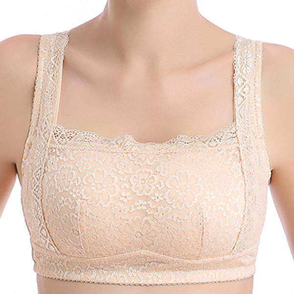 Reggiseno Elegante in Pizzo Jacquard Senza Ferretto Confortevole Sottile da Dormire da Donna