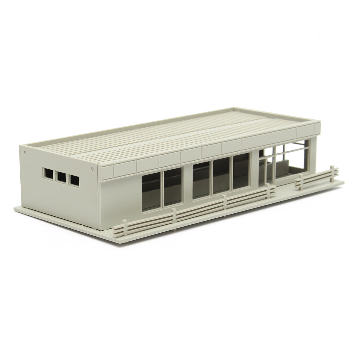 Outland Models Railway Modern Building Dormitory School Grey N Scale 1: ...