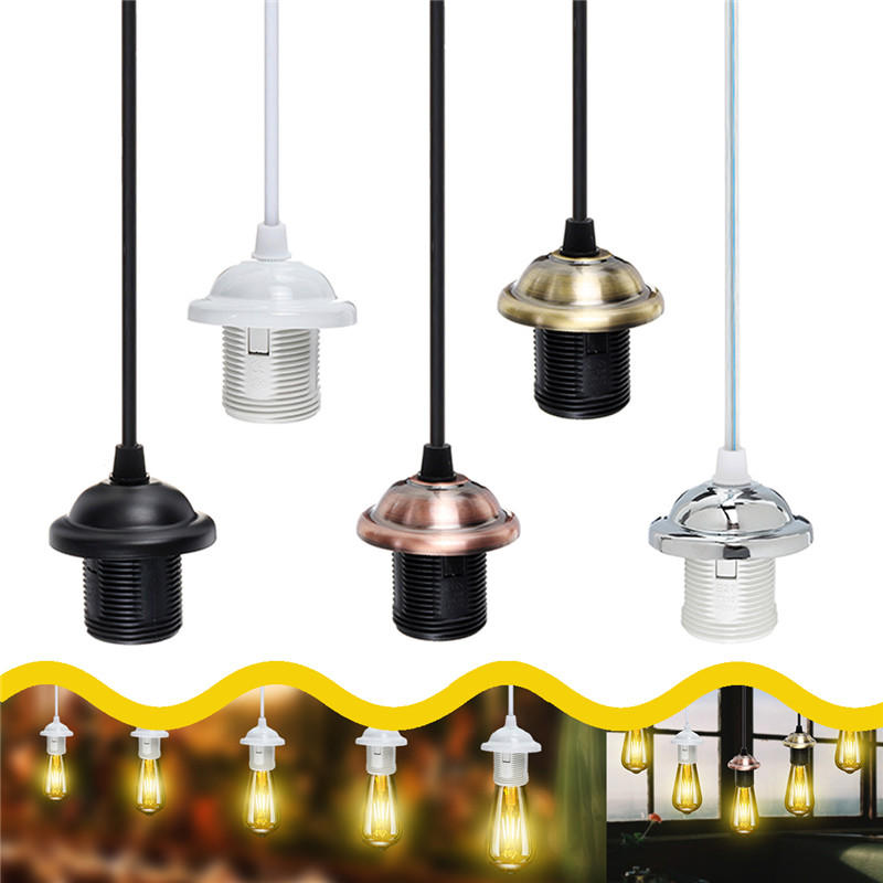 E26 Soporte Lámpara E27 Luz Base Vendimia Colgante De Edison Retro L3jAR54