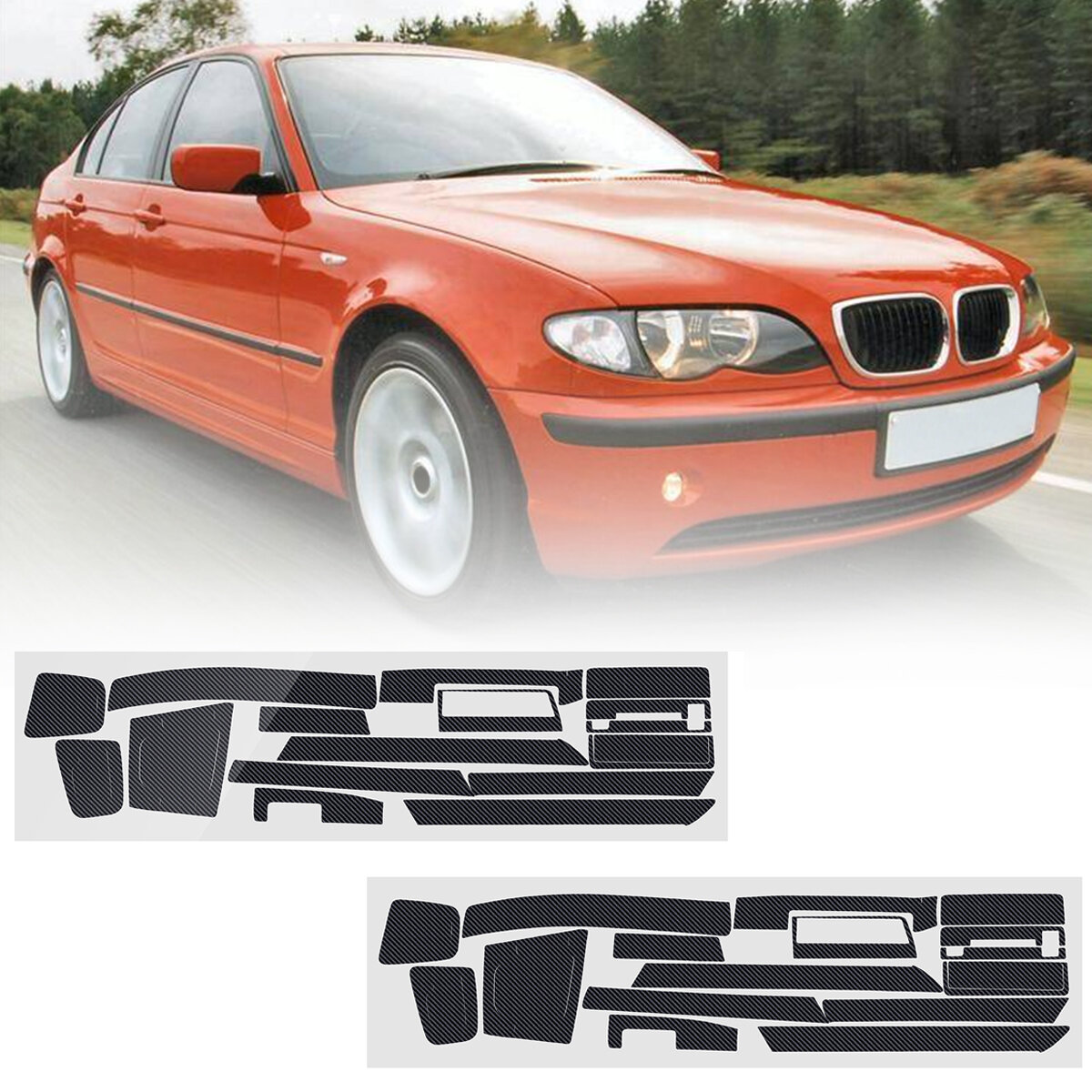 Carbon Fiber Pattern Car Interior Armaturenbrett Aufkleber Wrap Dekoration Linke Hand Fahren Fur Bmw 3er E46 2001 2004