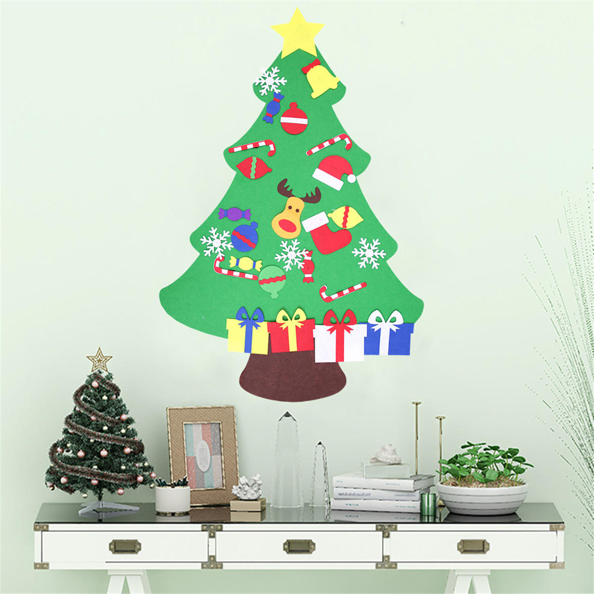 100cm Diy Christmas Deluxe Felt Tree Wall Hanging Toddler Child