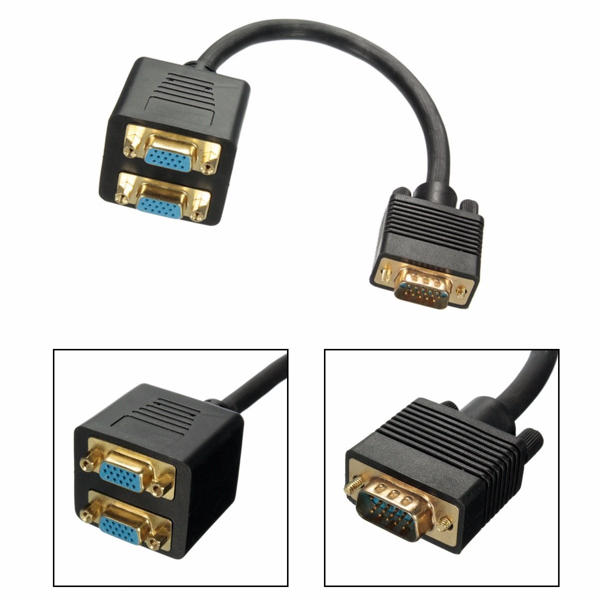 UGREEN VGA Splitter 1 in 2 Out Monitor Y Cable One Male to Two Female VGA SVGA