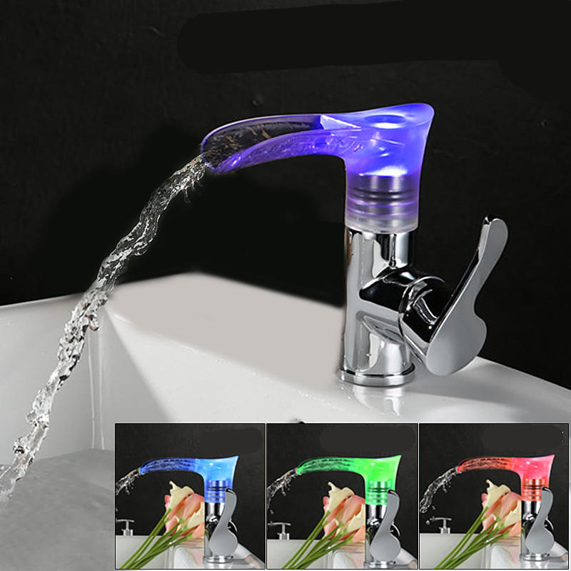 cromato Rubinetto per lavabo a cascata moderno