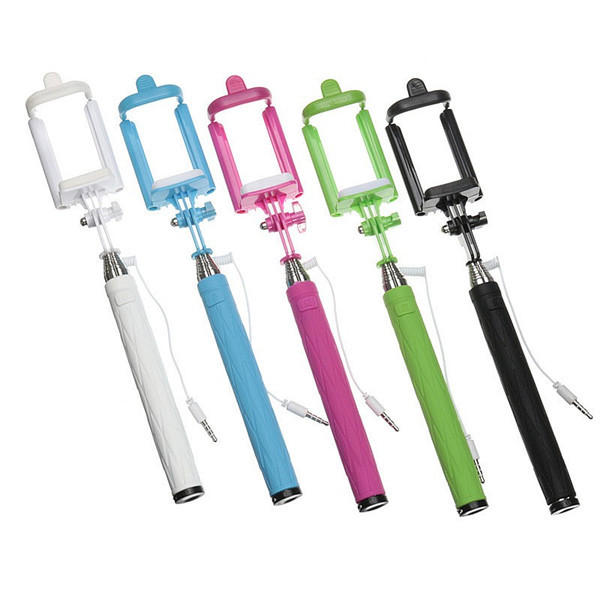 Ausziehbarer 3.5mm verdrahteter Monopod Handheld Portrait Selfie Stick f&uuml;r IOS Android Smartphone