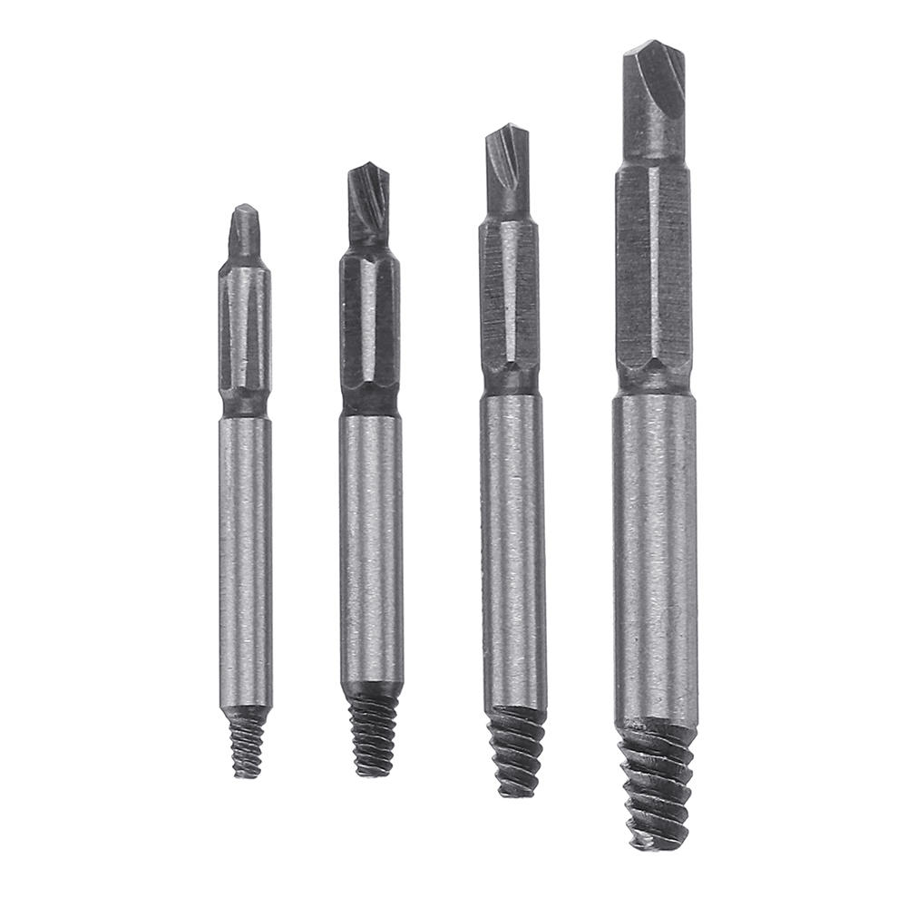 4Pcs Cassé Endommagé Vis Extracteur Perceuse Boulon Fastener Remover double tête