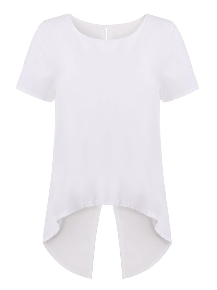 عارضة مثير المرأة الصلبة الشيفون عارية الذراعين انقسام غير النظامية تنحنح بلوزة