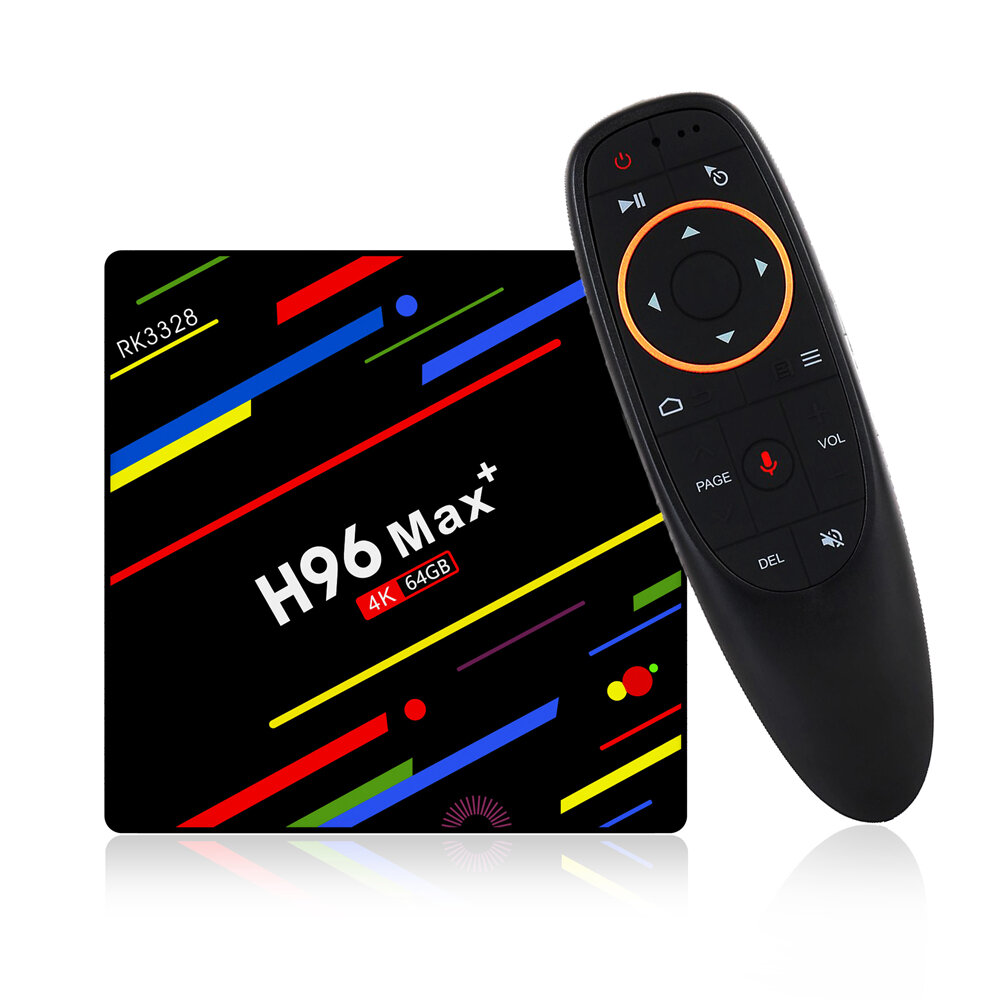 H96 Max Plus RK3328 4G / 64G Android 8.1 USB3.0 Controle de Voz TV Caixa Suporte HD Netflix 4 K Youtube 