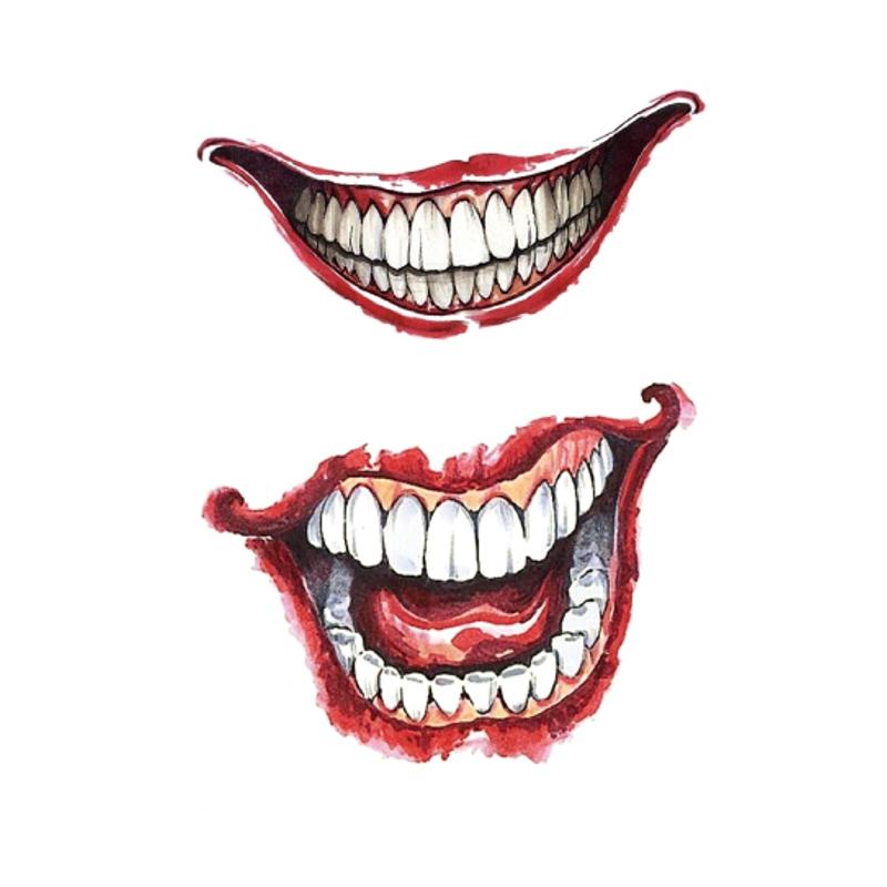 Maquillaje Halloween 10pcs Terror Tatuaje De Decal Big Etiqueta Impermeable Art Boca Temporales uTkPwOXZi