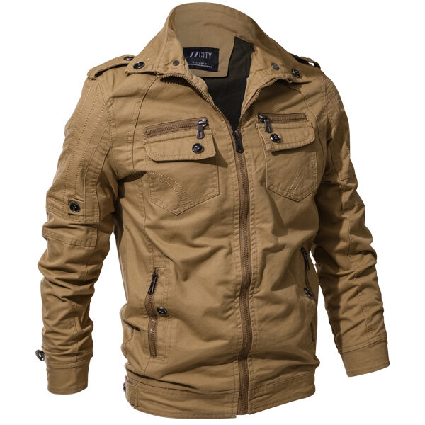 Herren Frühling Herbst im Freien taktische Epualet Military gewaschen Baumwolle Jacke Plus Größe S 4XL Herren Frühling Herbst Army Militär Jacke Baumwolle Parka