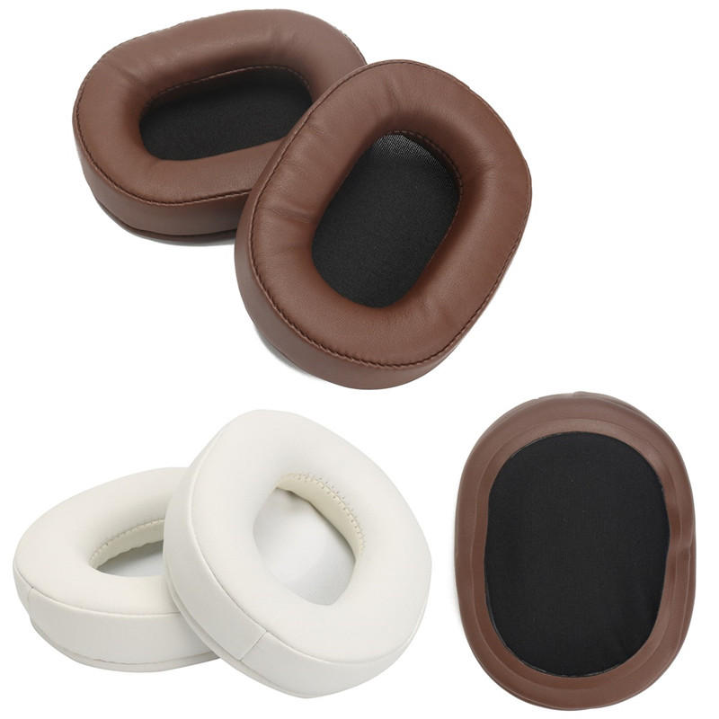 Reemplazo de Almohadillas de Espuma y Cuero de Espuma Almohadillas para Audio-Technica ATH-M50X M20 M30 M40 M50 SX1 Headphones Blanco