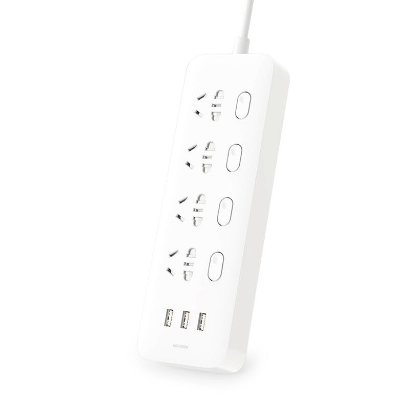 Original Xiaomi Mijia Four Digit Individual Control Power Strip Socket with 3 x USB Quick Charge