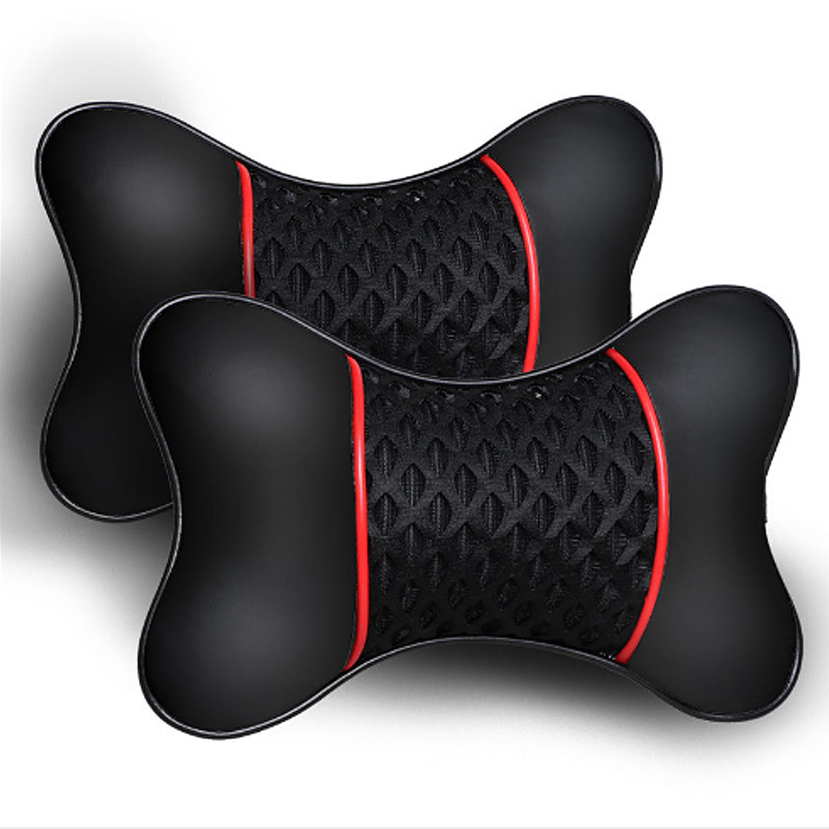 2Pcs PU Leather Car Seat Head Neck Rest Cushion Pad Headrest Pillow Universal