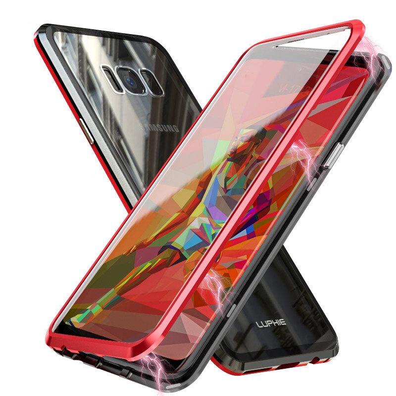 360°フルボディ磁気吸着保護ケース(Samsung)Galaxy S8/S8 Plus/Note 8アルミ合金ガラスカバー