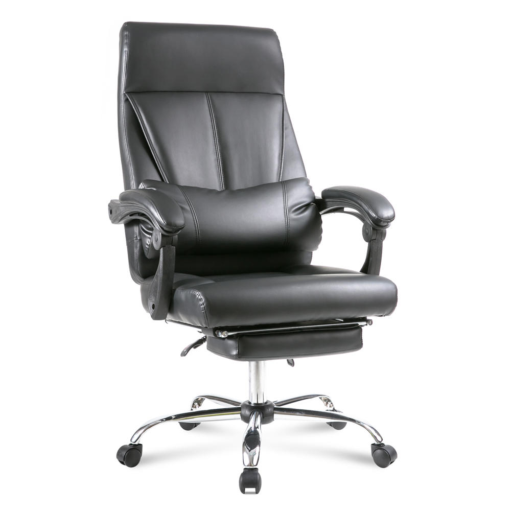 Merax Ergonomic Bürostuhl Hochlehner Chefsessel Aus Pu Leder Drehbarer Sessel Moderner Computerstuhl Klstuhl Mit Lordosenstütze Und Fußstütze