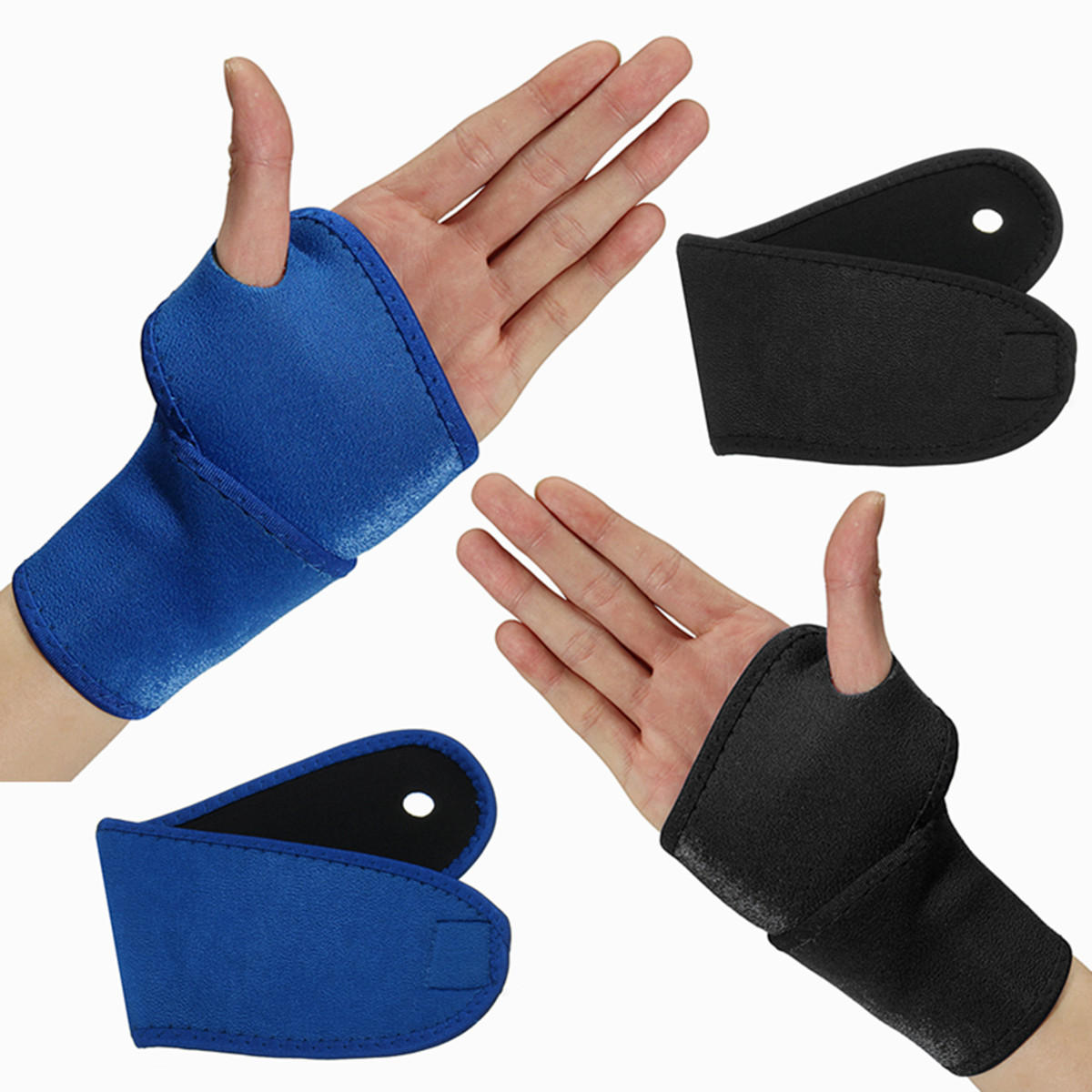 Adjustable Black Neoprene Palm Wrist Strap Hand Wrap Support Brace Sprain Gym UK