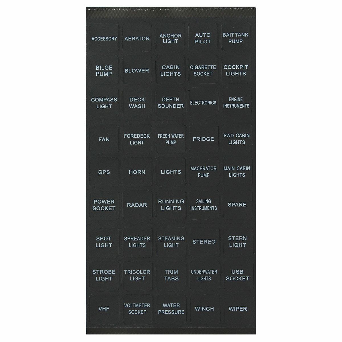 45pcs Caravan Marine Boat Instrument Switch Circuit Panel Decal