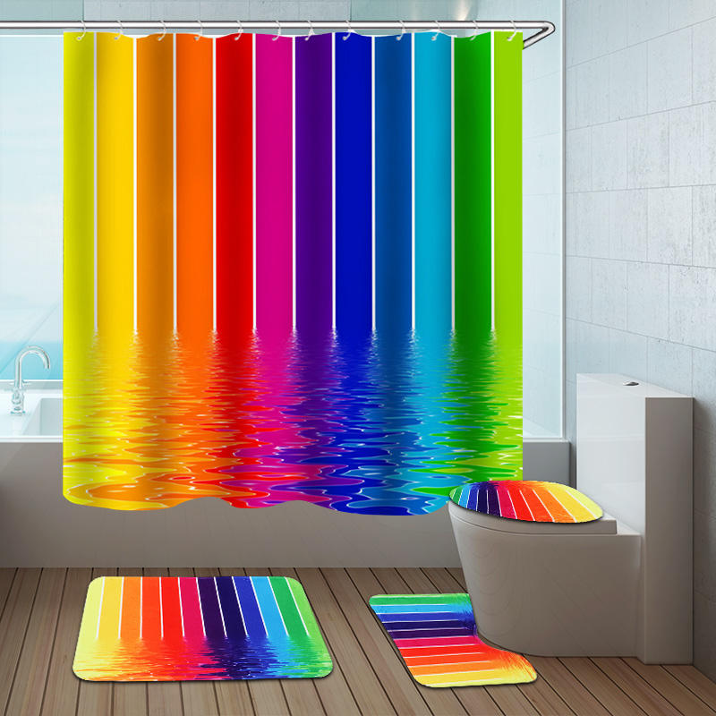 Wasserleitungen Regenbogen Polyester Duschvorhang Bad Vorhang 3d
