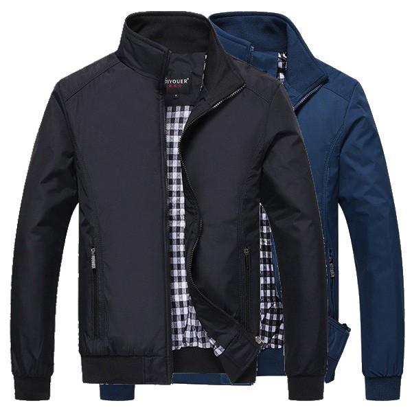 Homens Plus Size Zipper Moda Lapel Casaco Casual Overcoat imperme&aacute;vel Outdoor Sports Coat