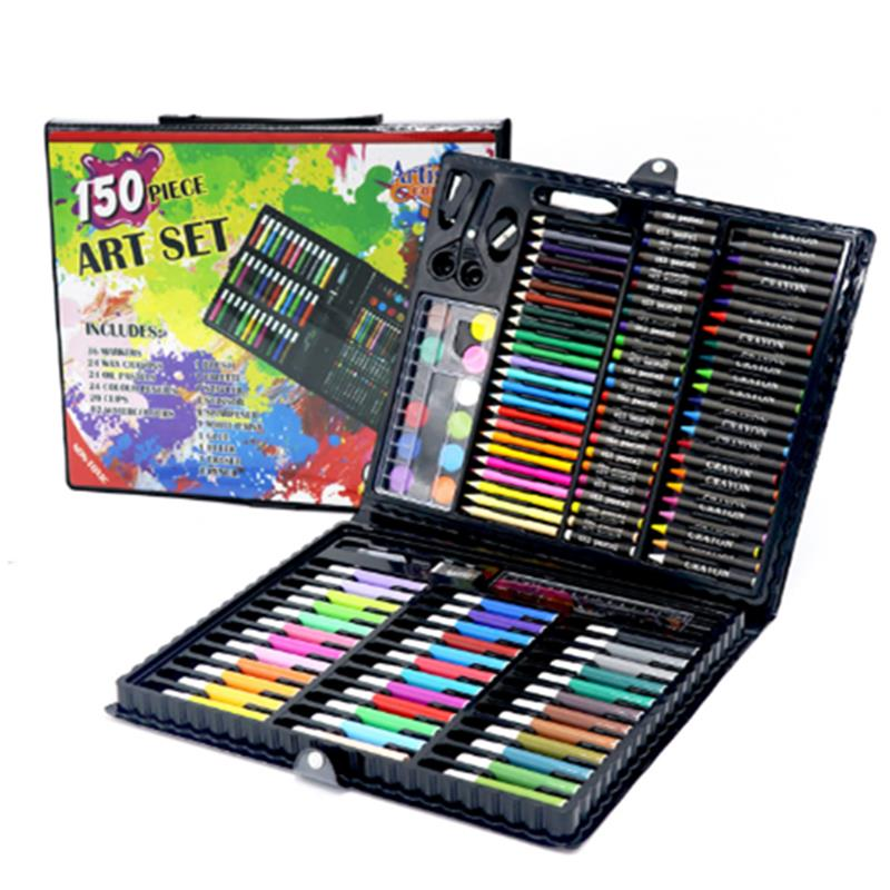 150 Pcs Enfants Couleurs Crayon Dessin Artiste Kit Peinture Art Marqueur Stylo Peinture Pinceau Outil De Dessin