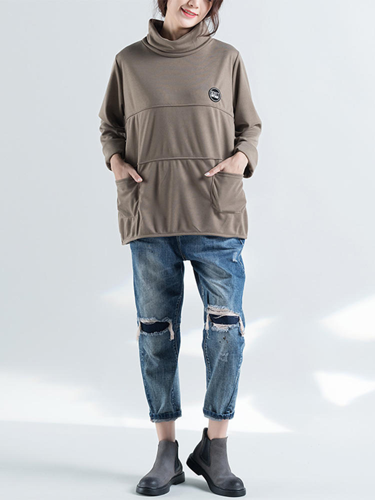 sudadera cuello alto mujer