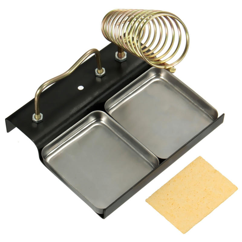 Soldering Iron Gun Stand Holder Support Station Metal Base Mount /& Solder Sponge