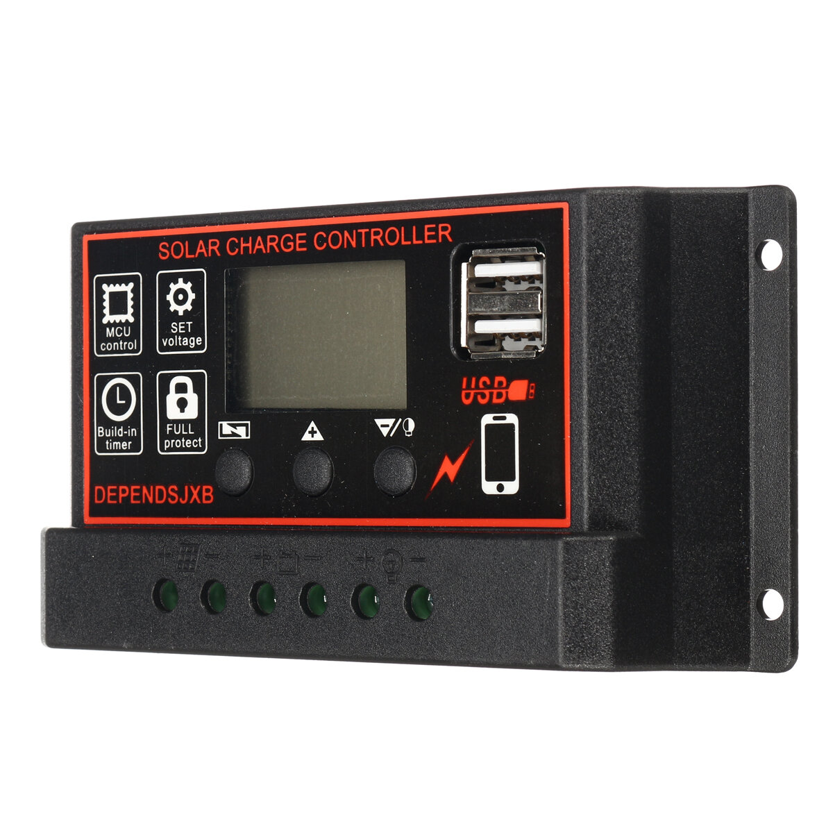 Panneau Solaire Régulateur Chargeur de batterie contrôleur 10A-60A 12V//24V avec double USB