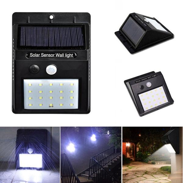 Solar Power 20 Led Pir Motion Sensor Waterproof Wall Light Outdoor Garden Security Lamp