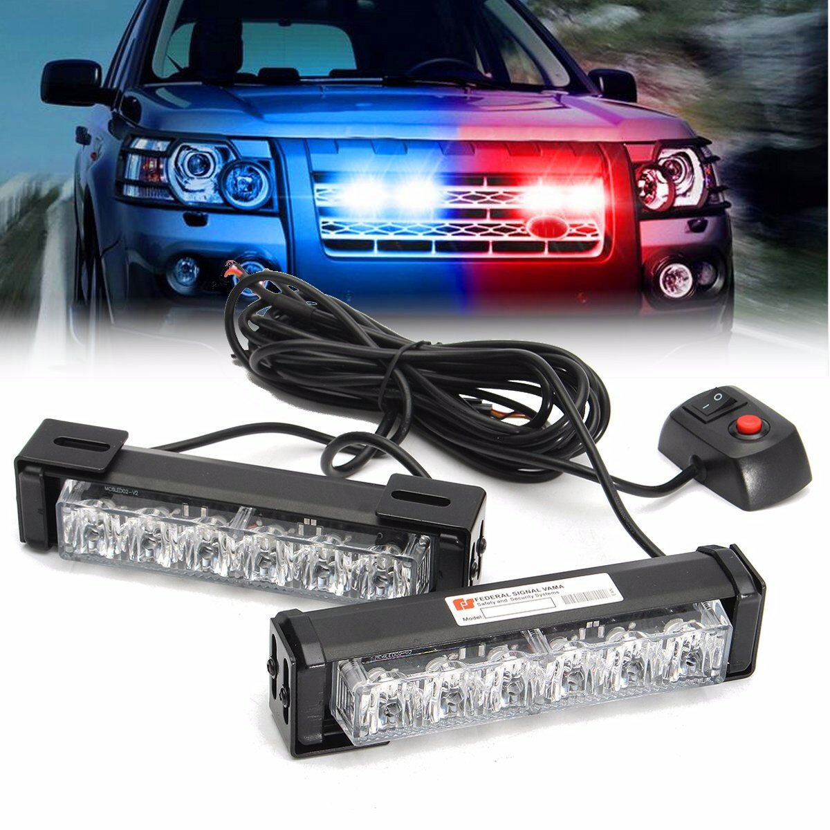 2 Poche Lampe Strobe Suv En Front Road De Pour Car Avertissement Grille Off Lights Truck 12v 1 Led 6w UpVzSM